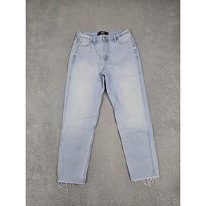 Hollister Jeans‎ Womens 11R W30 L27 Light Wash High-Rise Mom Stretch Raw Hem